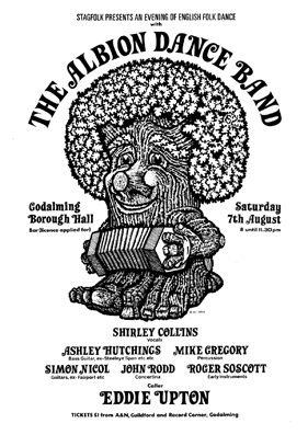 Poster for first barn dance at Godalming Borough Hall